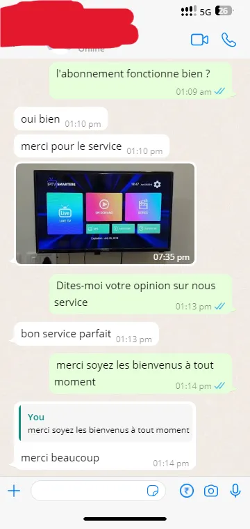 Vraie capture WhatsApp client Premium4K 1 en français