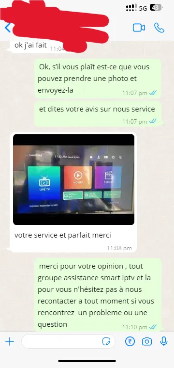 Vraie capture WhatsApp client Premium4K 2 en français
