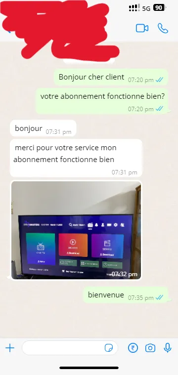 Vraie capture WhatsApp client Premium4K 3 en français